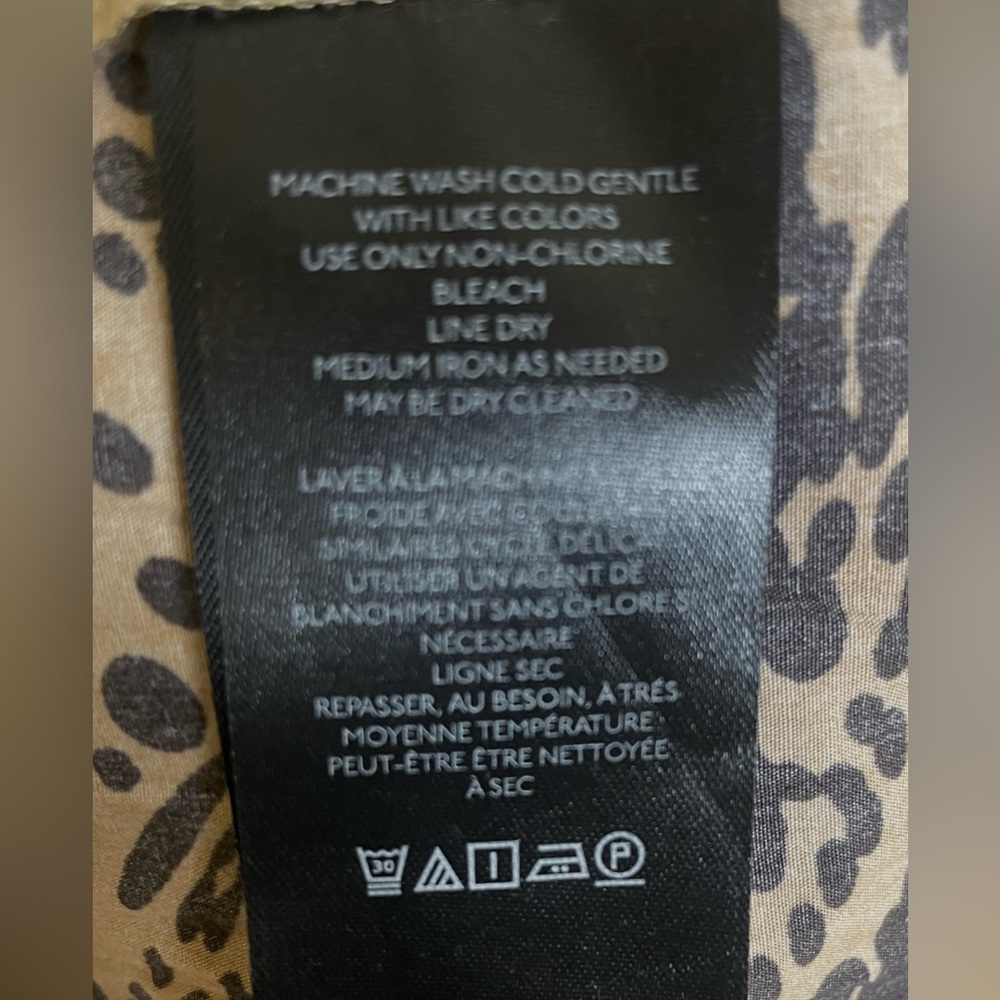 Anthropologie Somerset Animal Print Short Sleeve Mini Dress, Brown & Blk, Sz L - Picture 13 of 16